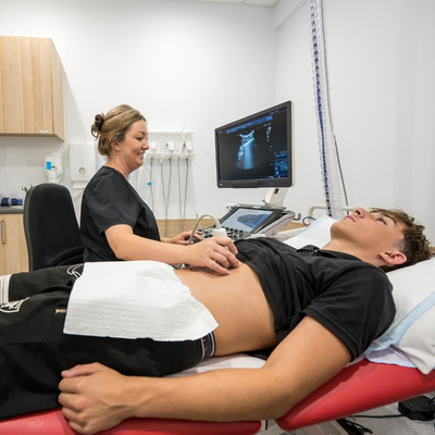 Sonographer doing an ultrasound at Sunshine Coast Radiology